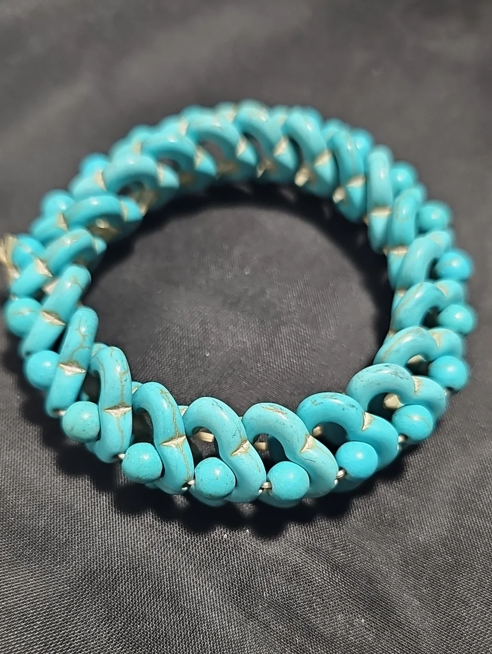 Turquoise Bead Link Bracelet - Women Jewelry